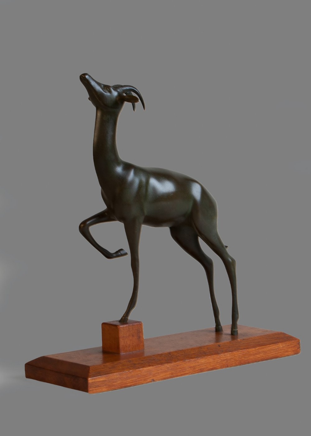 French Art Deco bronze sculpture of a Gazelle
