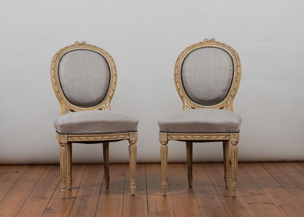 Pair of 19th Century French original painted single chairs