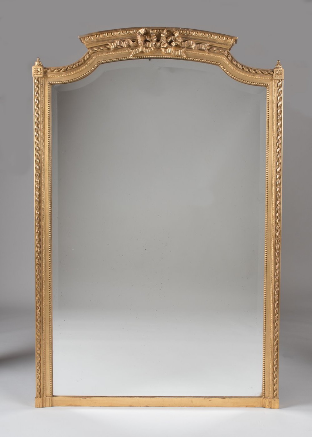Large French gilt overmantle mirror