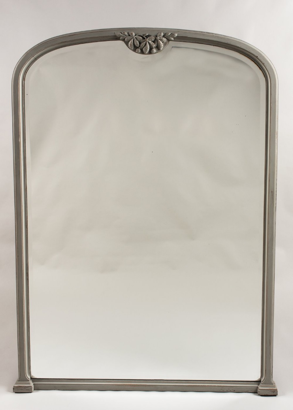 French Painted Arch Top Overmantle Mirror