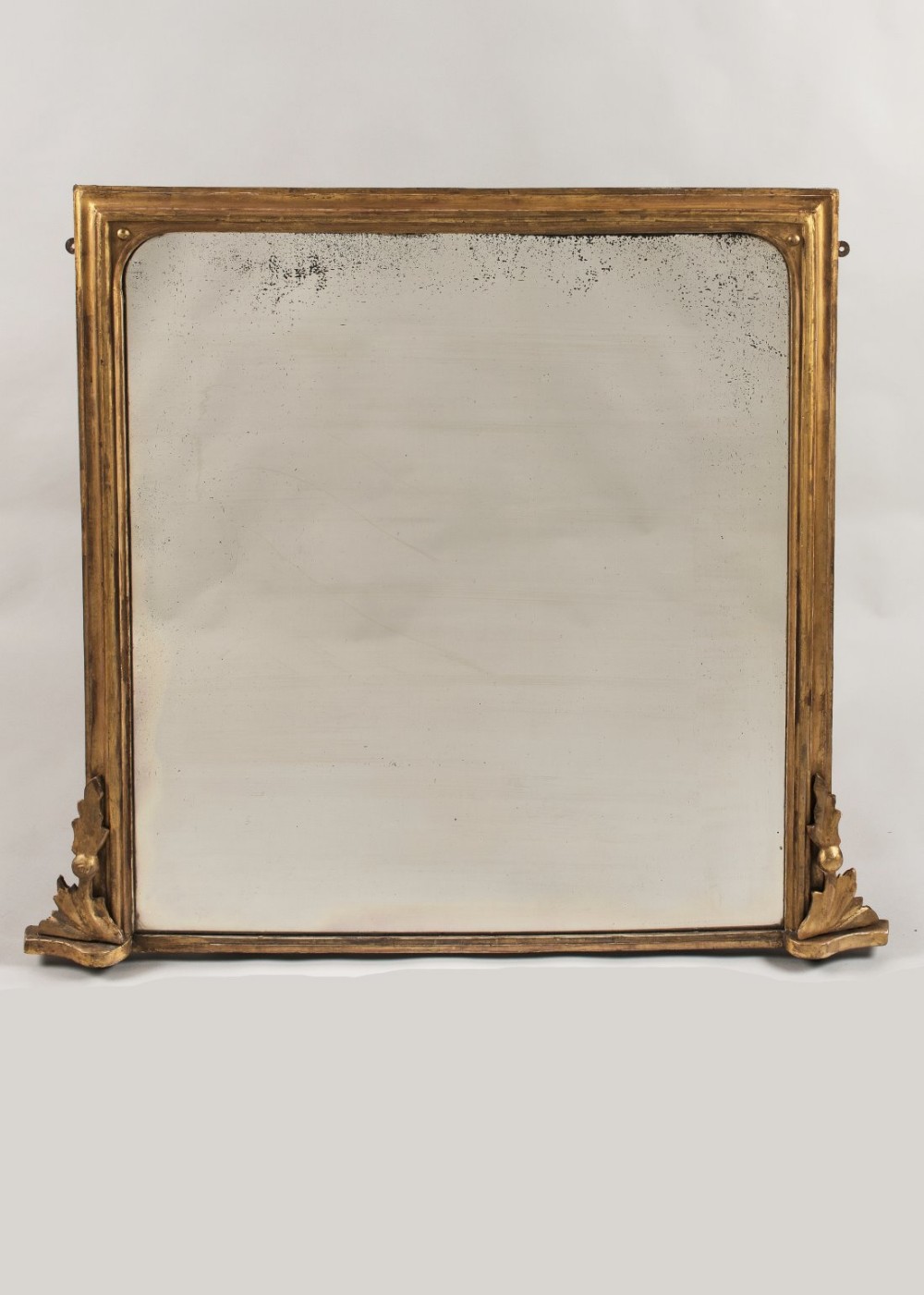 Late 19th century English gilt overmantle mirror