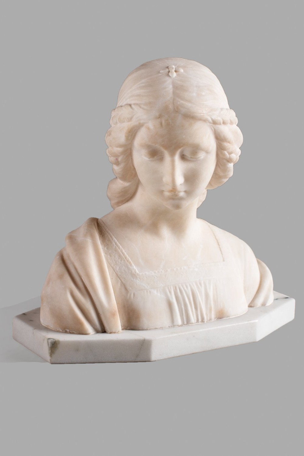 French Carved Alabaster Sculpture Of A Female