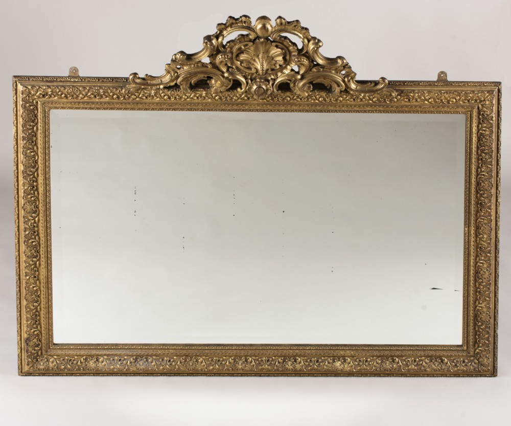 Large 19th Century English Gilt Overmantle Mirror