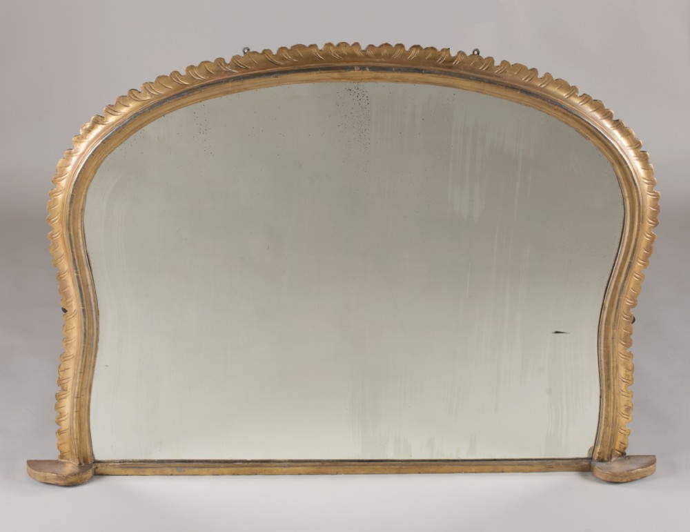 19th Century English Gilt Overmantle Mirror