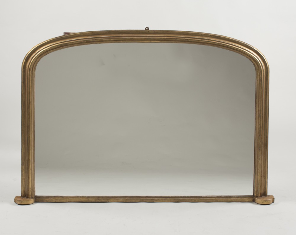 English Gilt Arch Top Overmantle Mirror