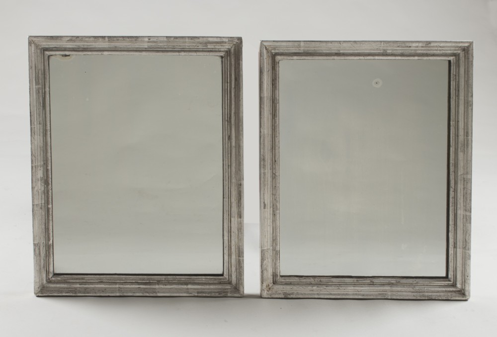 Pair Of French 19th Century Rectangular Silvered Wall Mirrors