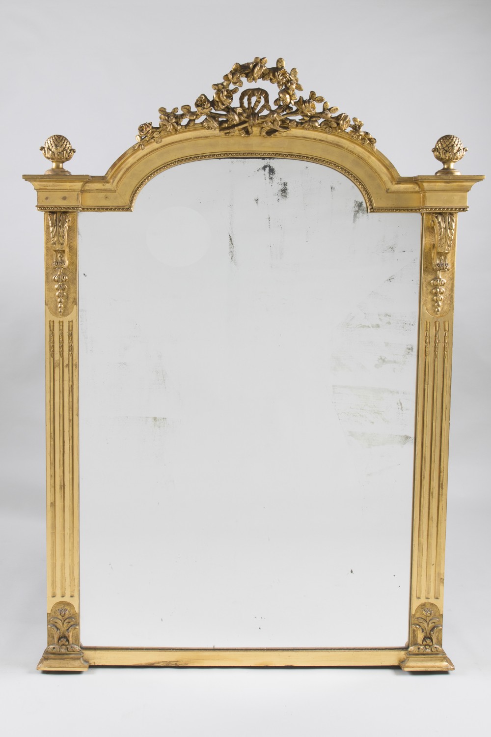 19th Century Large French Gilt Overmantle Mirror