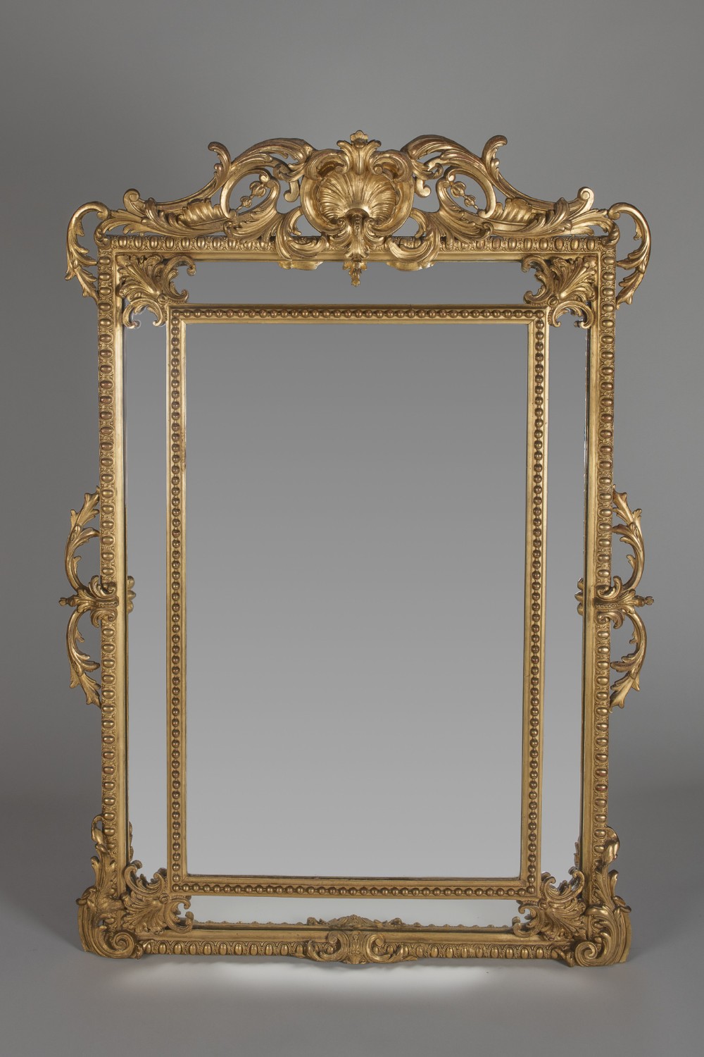 Stunning 19th Century French Gilt Louis XV Style Cushion Overmantle Mirror