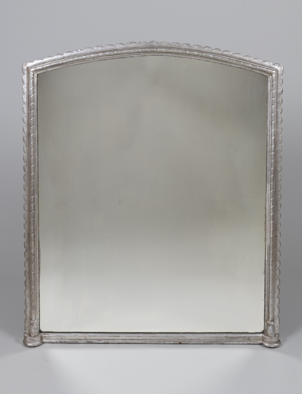 Large 19th Century English Silvered Overmantle Mirror