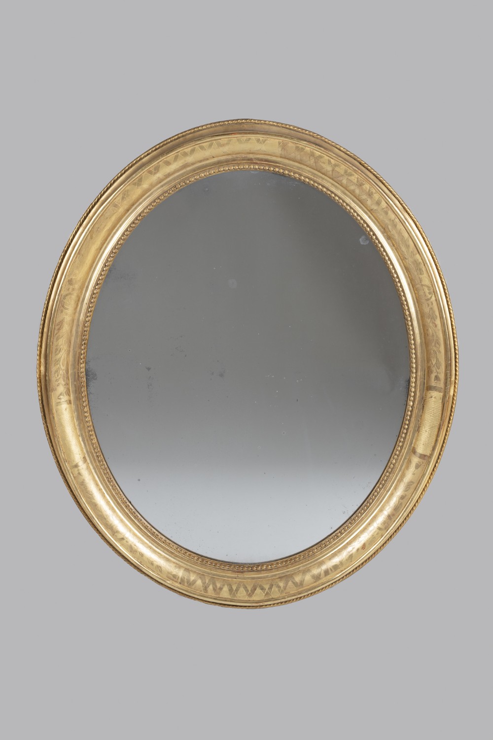 19th Century French Gilt Large Oval Wall Mirror