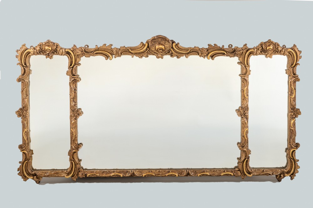 English Victorian Gilt Overmantle Mirror