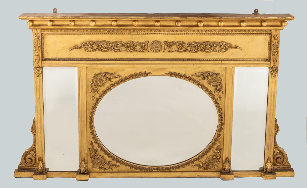 Victorian Large Gilt Overmantle Mirror