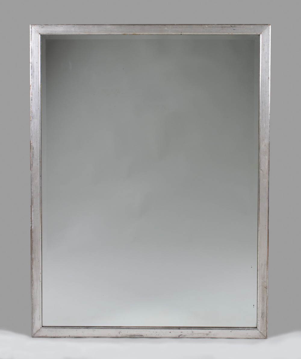 Large French Silvered Overmantle Mirror