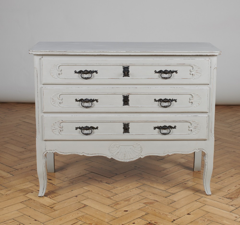 Large French Painted Chest Of Drawers