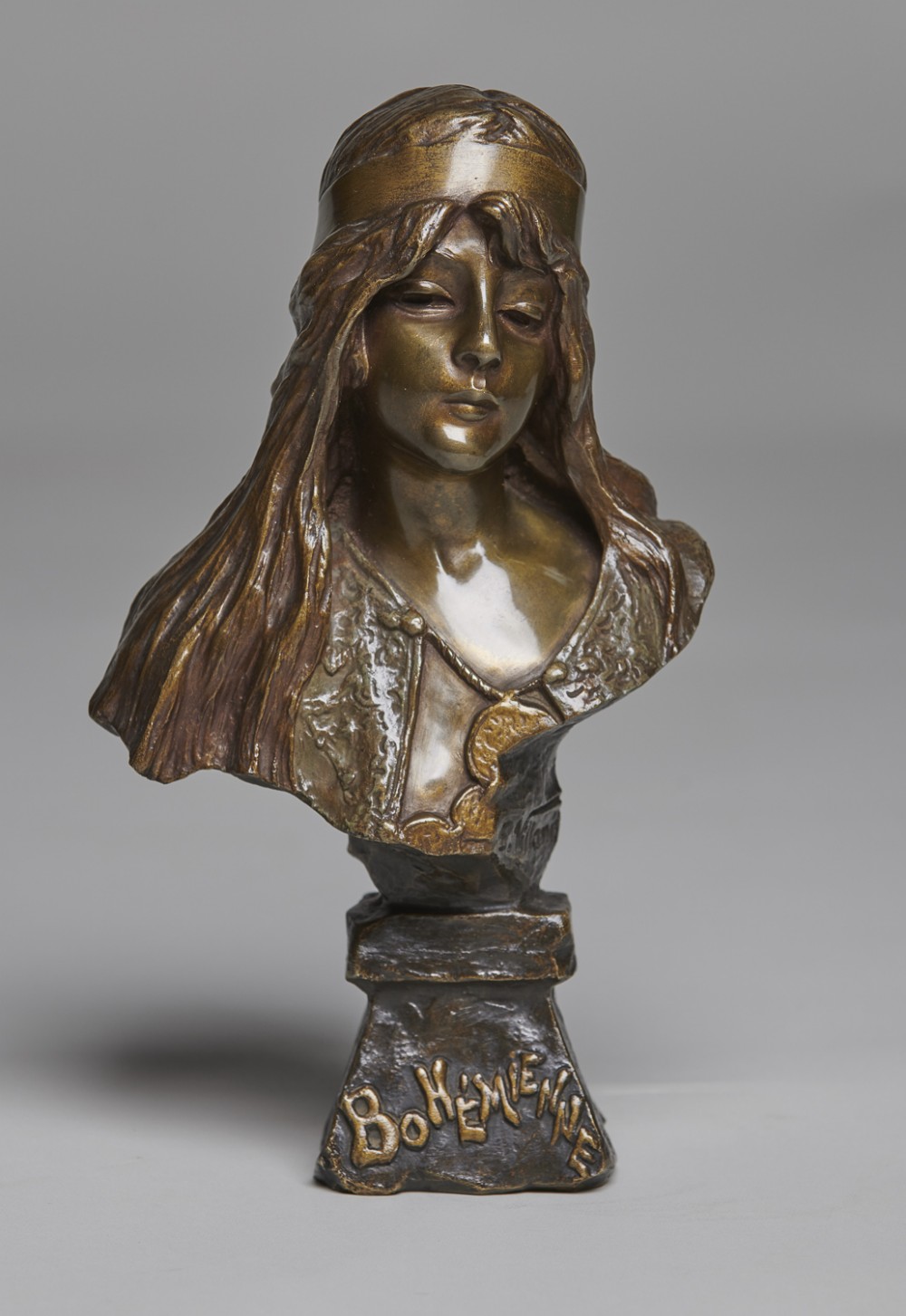 French Art Nouveau Bronze Sculpture By E.Villanis.