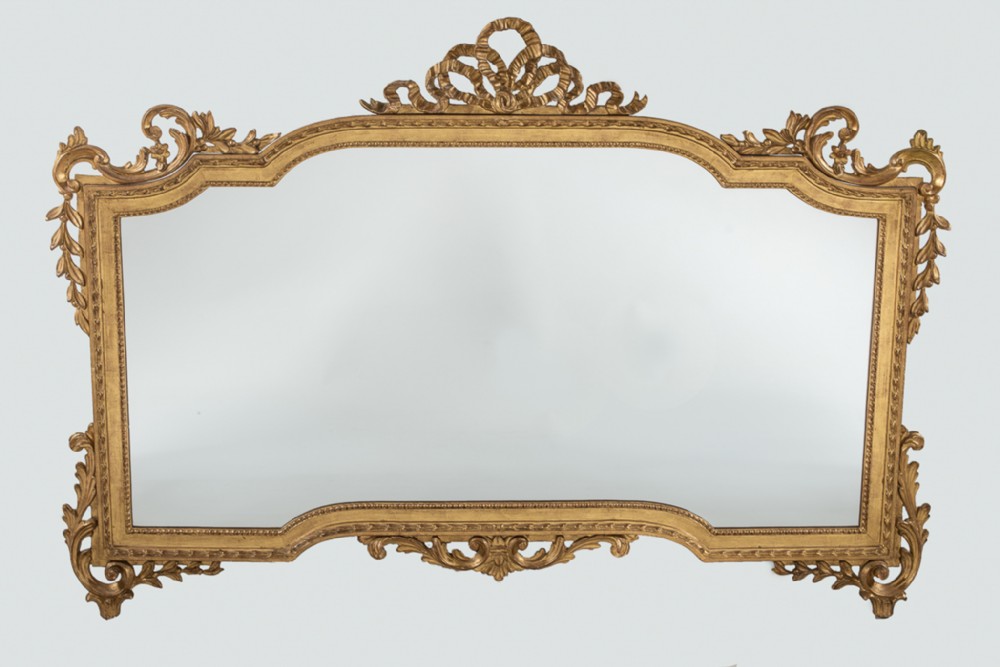 English Gilt Large Overmantle Mirror