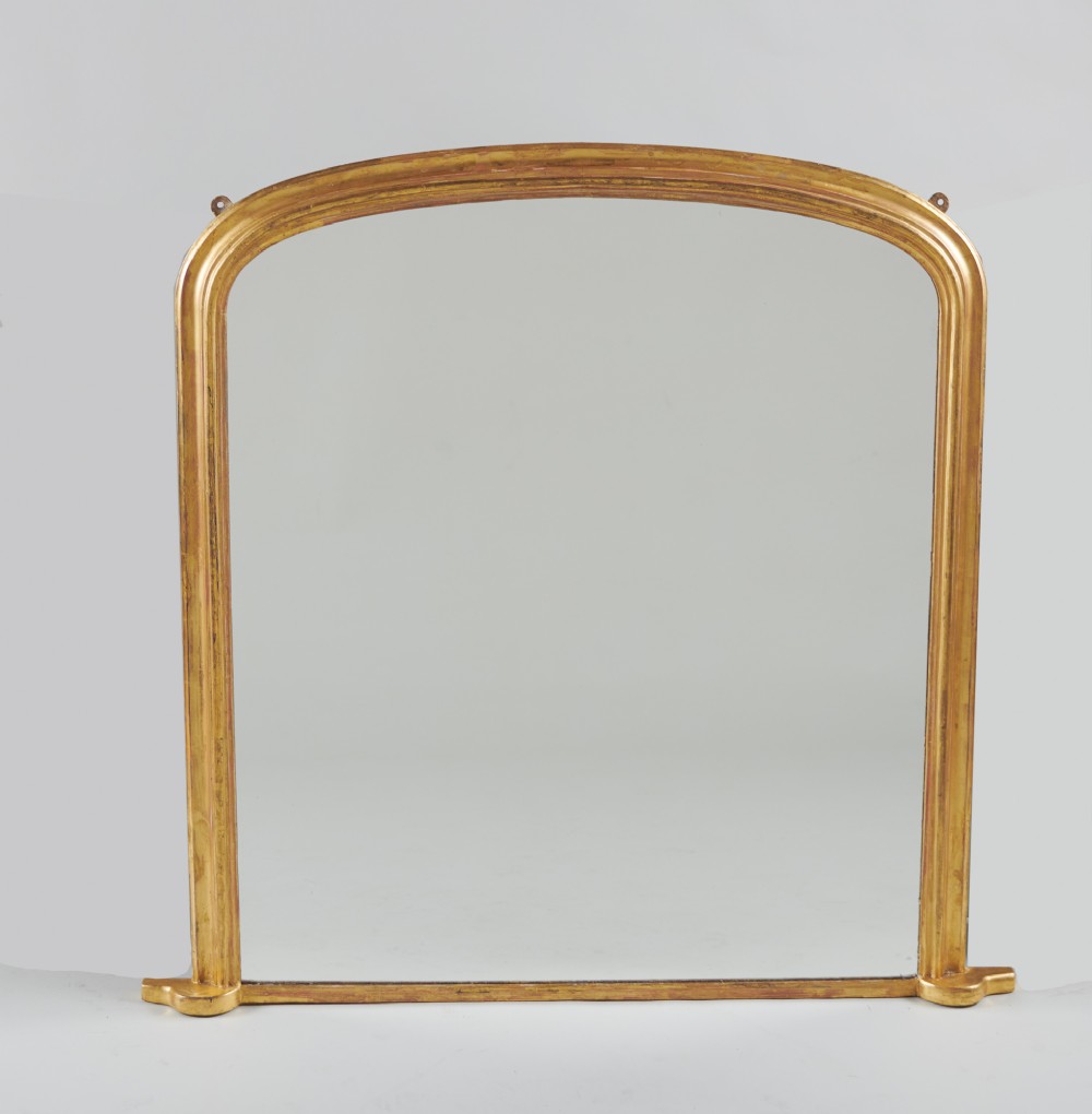 19th Century Large English Gilt Overmantle Mirror
