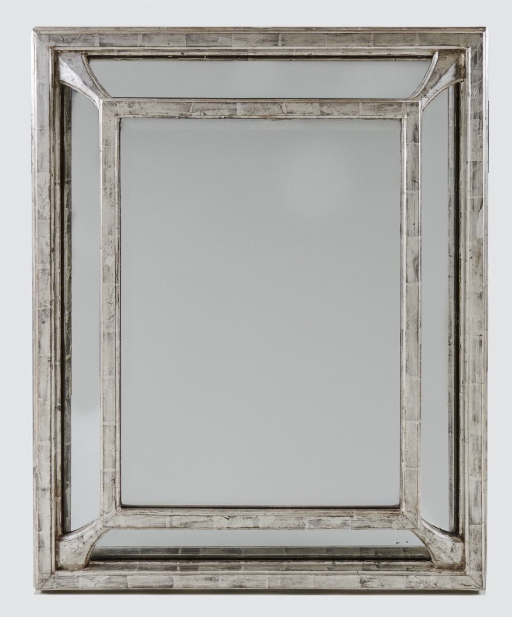 A 19th Century Large French Silvered Cushion Overmantle Mirror