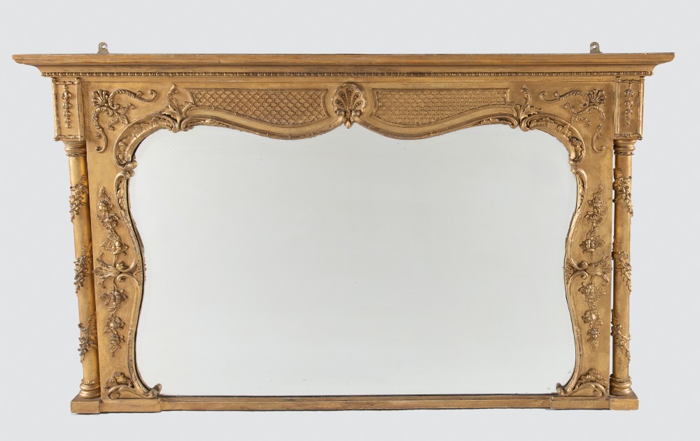 19th Century English Victorian Gilt Overmantle Mirror