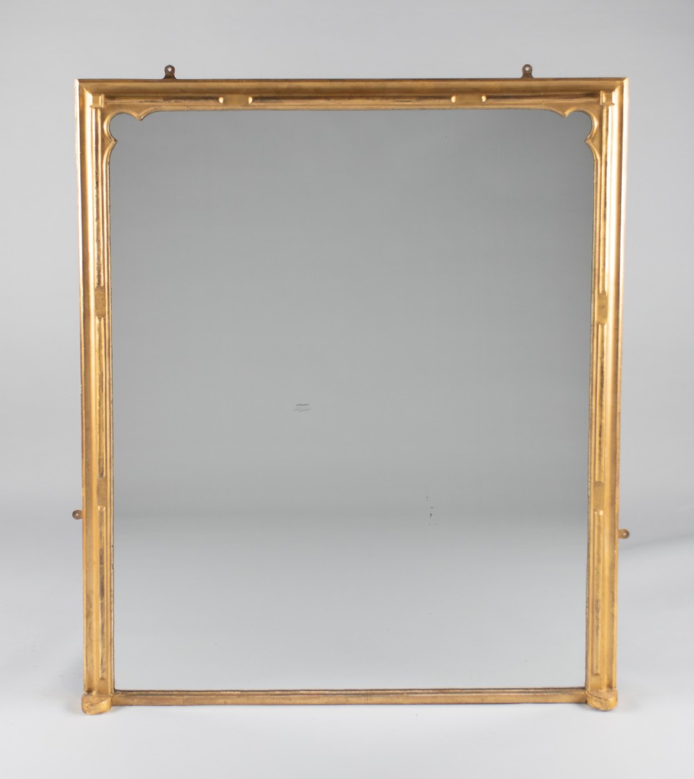 19th Century Large Victorian English Gilt Overmantle Mirror