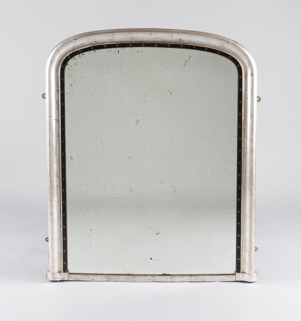 English Victorian Silvered Overmantle Mirror