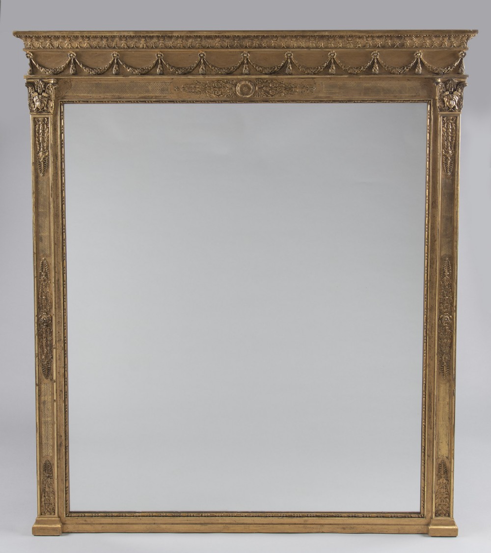 Stunning Large French Gilt Overmantle Mirror