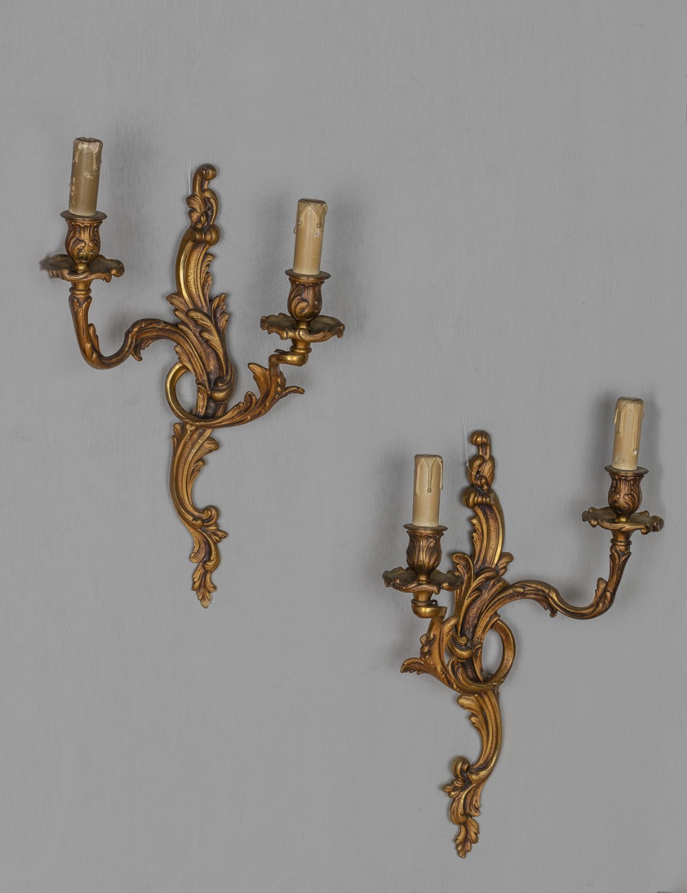 A Pair Of Large French Twin Arm Wall Sconces.