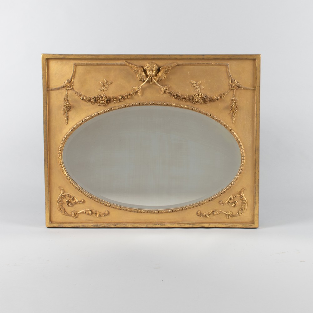 19th Century Victorian English Gilt Overmantle Mirror