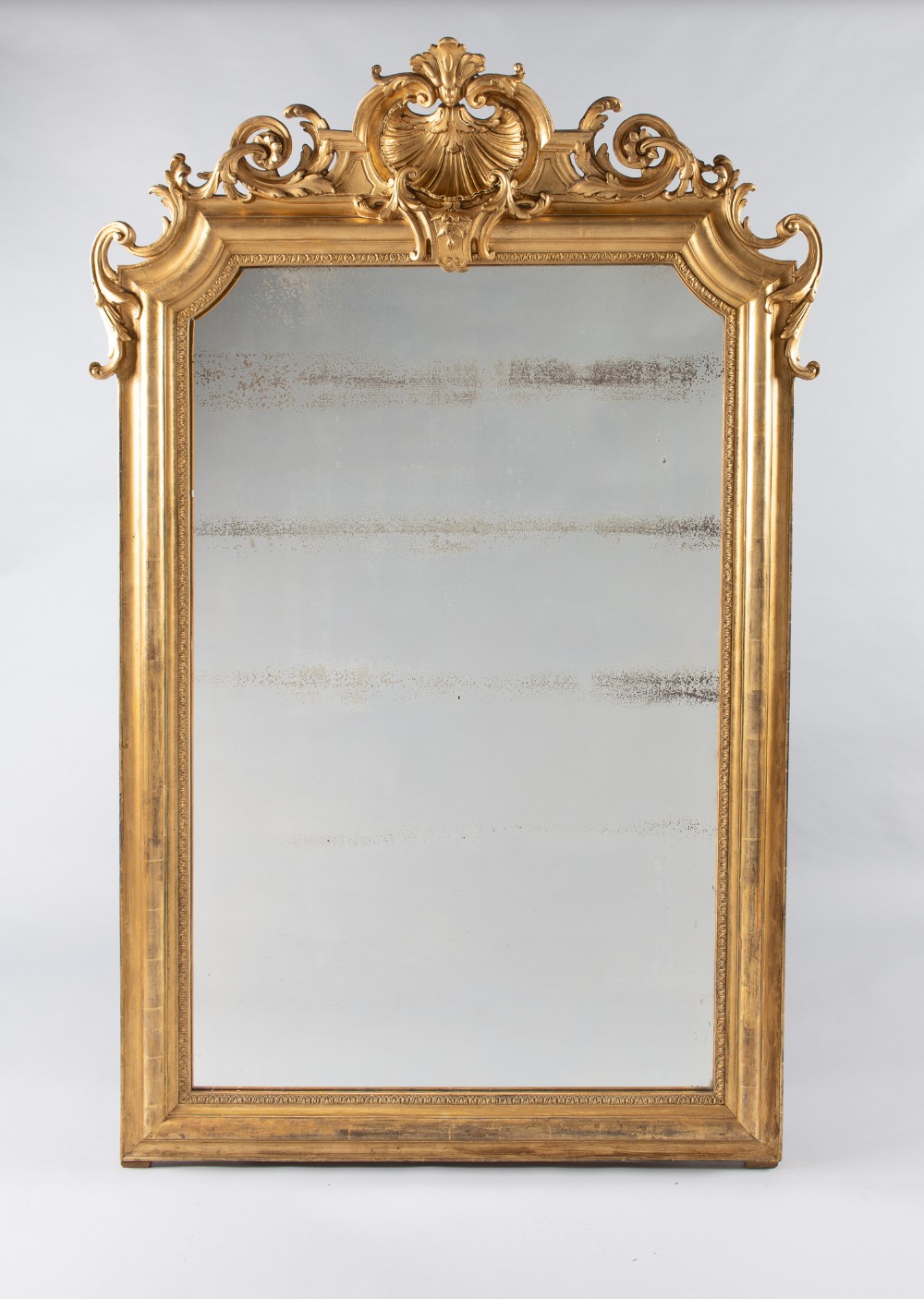 Large 19th Century French Gilt Overmantle Mirror 