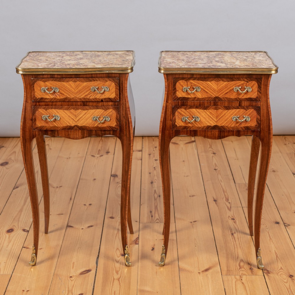 Pair of lovely French Walnut and Kingwood Bedside Cabinets