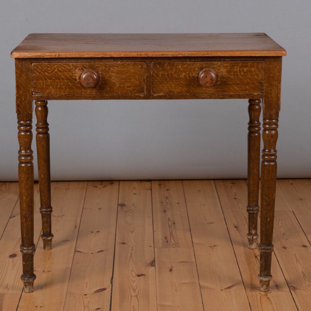 English painted two drawer side table