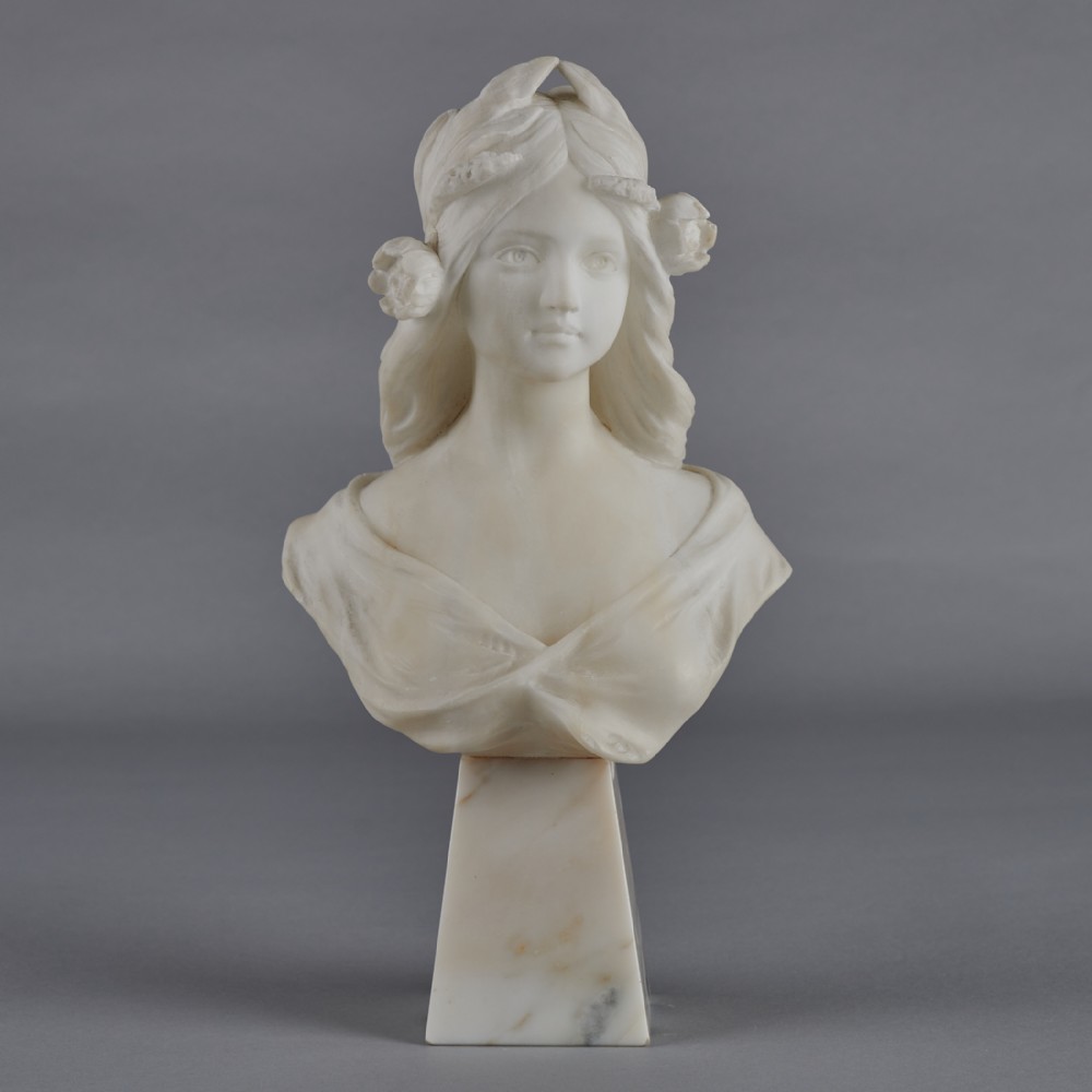 Stunning Italian Carved Marble Sculpture, Signed Carly
