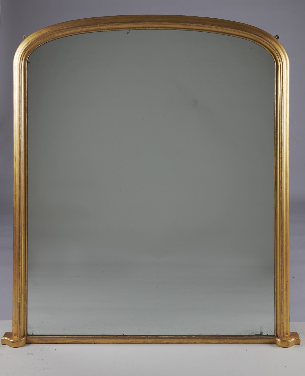 19th Century English Victorian Gilt Archtop Overmantle Mirror