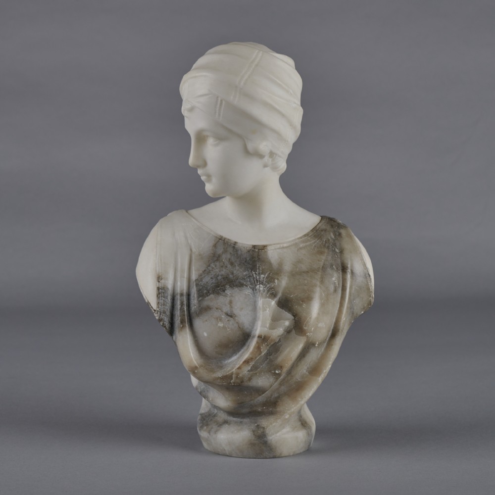Italian Carved Alabaster Sculpture By Gugielmo Pugi