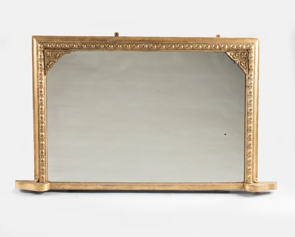 19th Century Victorian English Gilt Overmantle Mirror
