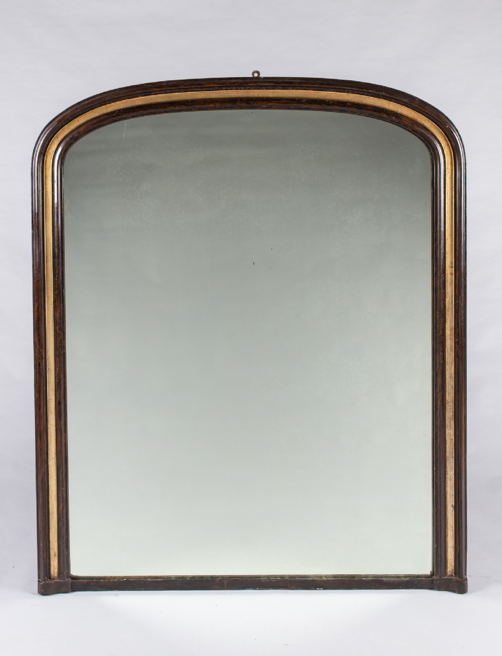 Large 19th Century English Lacquered And Gilt Overmantle Mirror