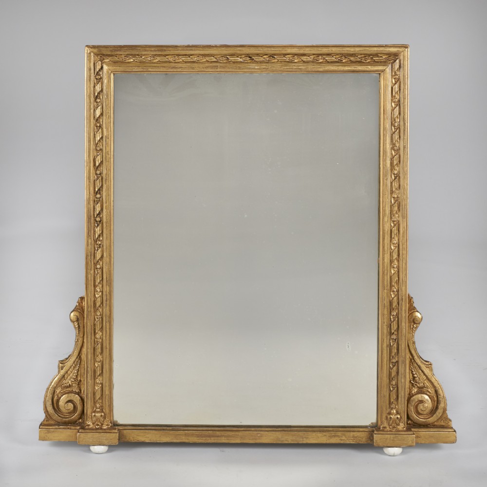 A pretty English Victorian Gilt Overmantle Mirror