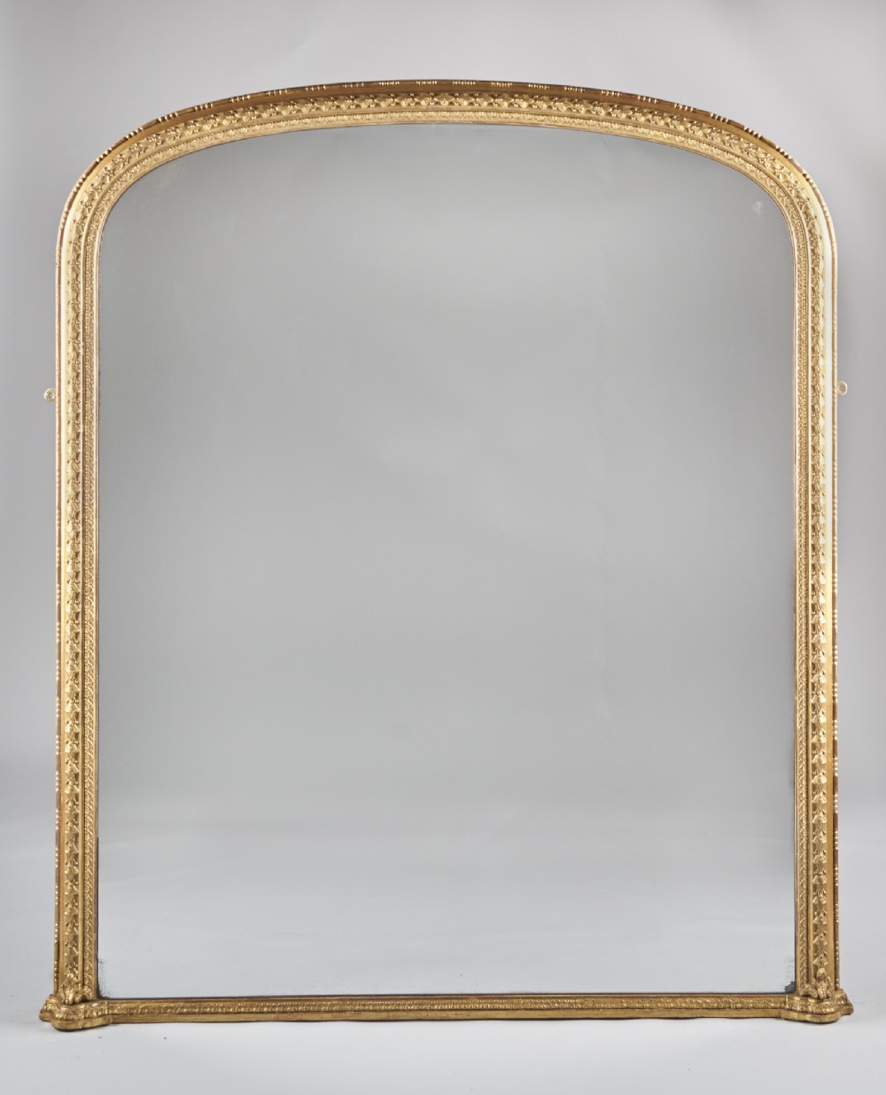 A Large Stunning English Victorian Gilt Overmantle Mirror By C.Nosotti