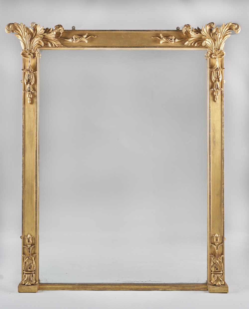 A Large 19th Century English Victorian Gilt Overmantle Mirror
