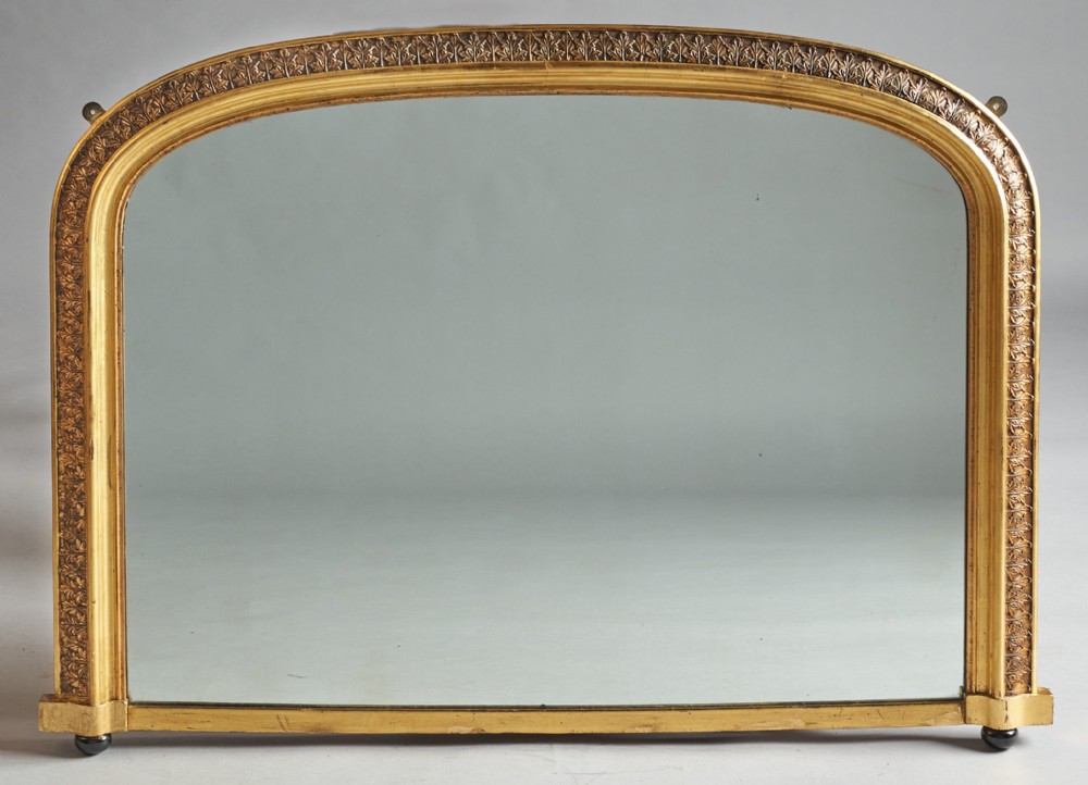 19th Century English Victorian Gilt Overmantle Mirror