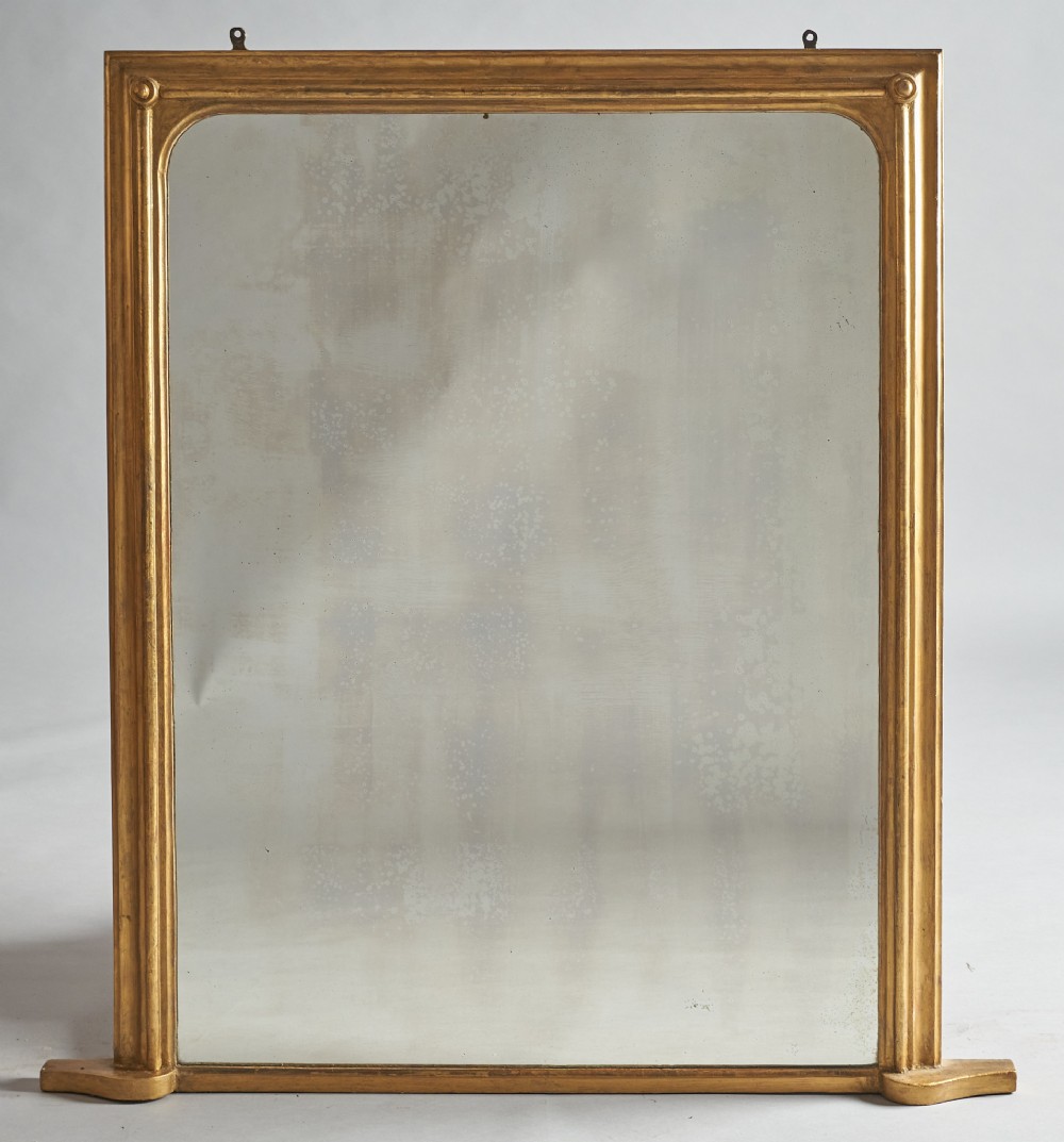 Large 19th Century English Victorian Gilt Overmantle Mirror