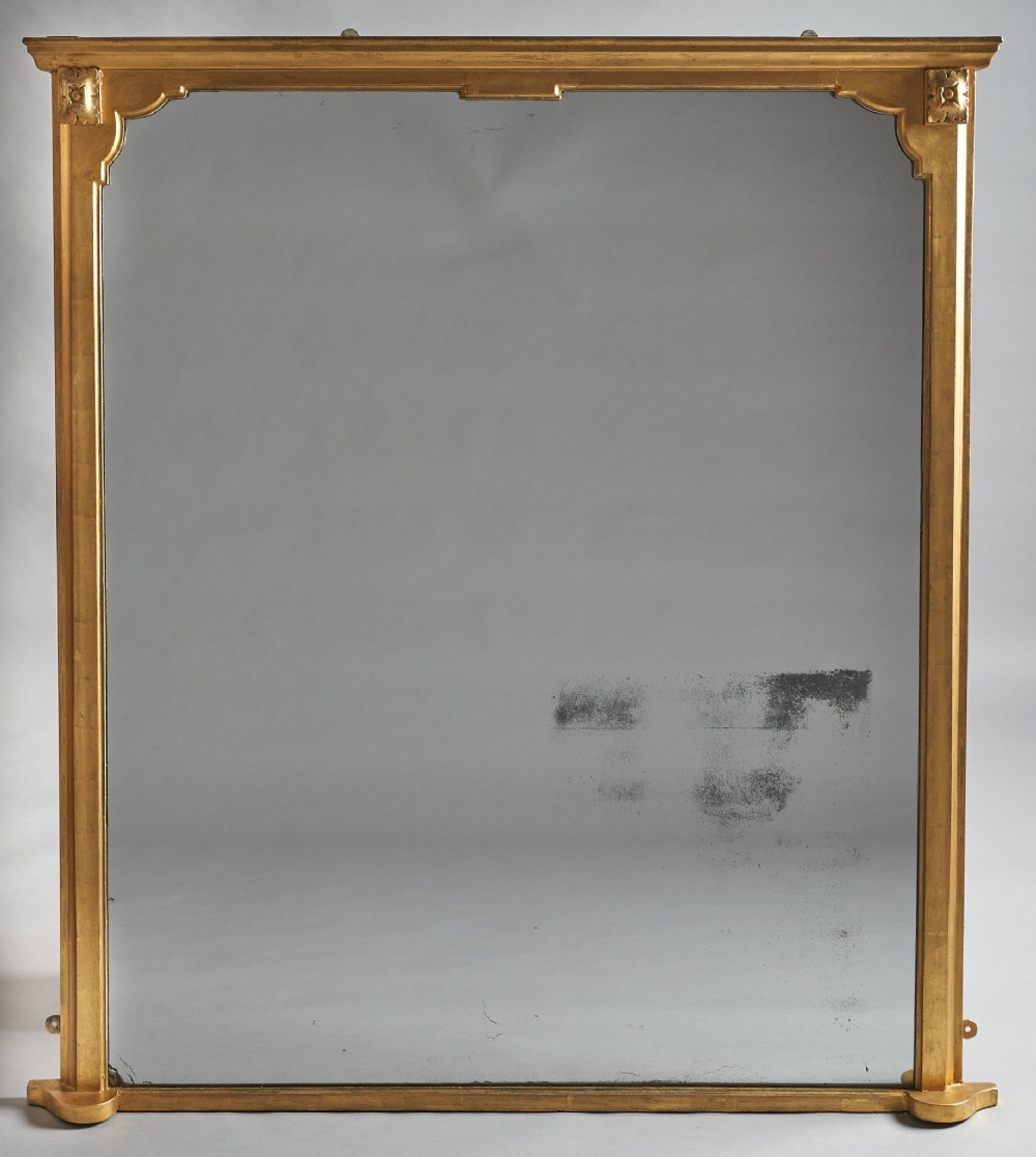 Large Victorian English Gilt Overmantle Mirror