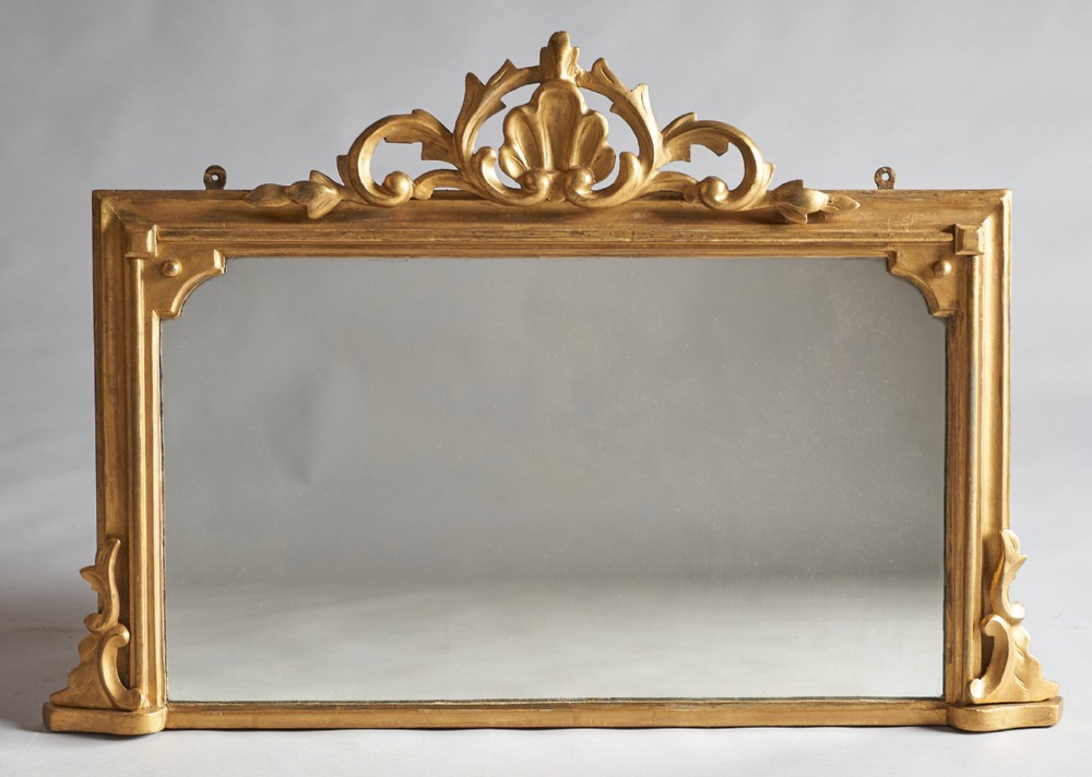 19th Century English Victorian Gilt Overmantle Mirror