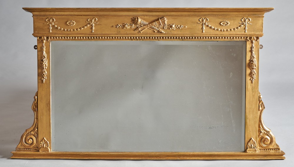 19th Century English Victorian Gilt Overmantle Mirror