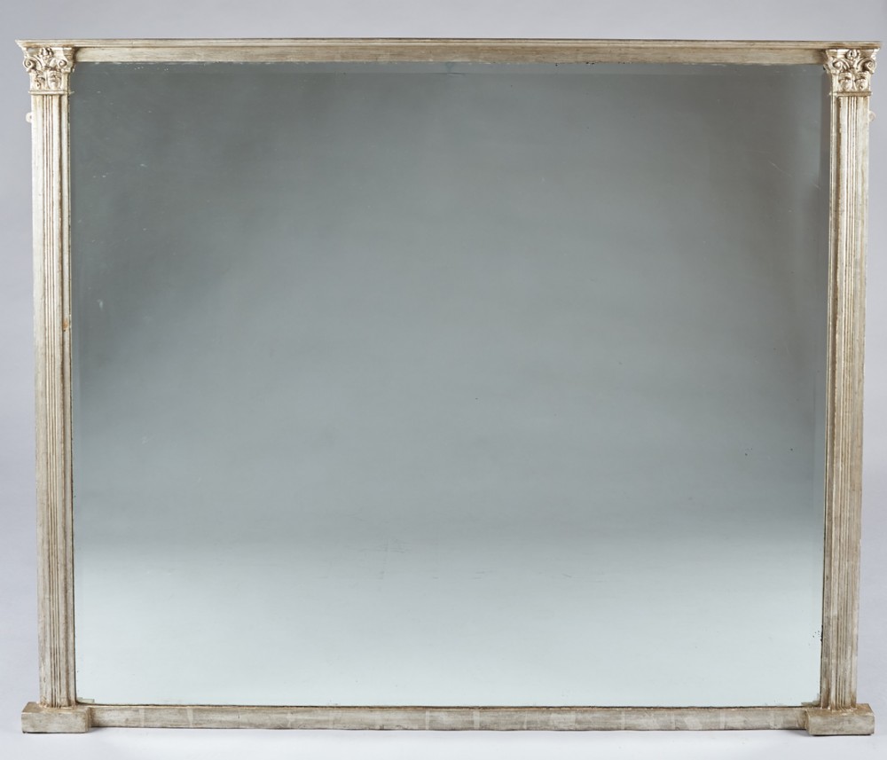 Stunning Large 19th Century English Silvered Overmantle Mirror