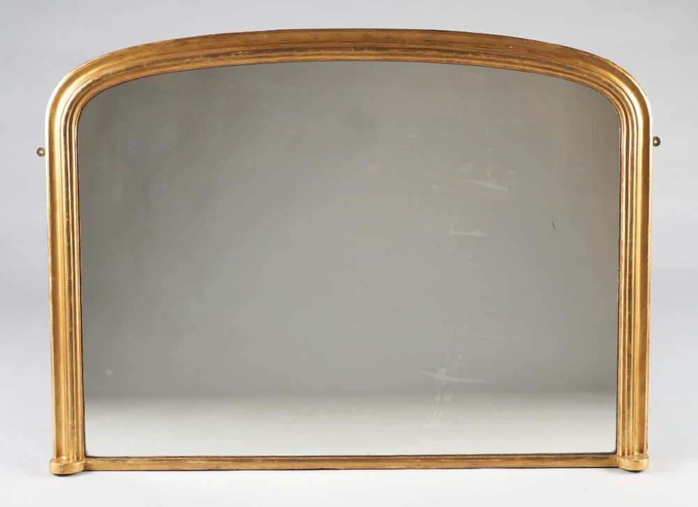 19th Century Victorian English Gilt Overmantle Mirror