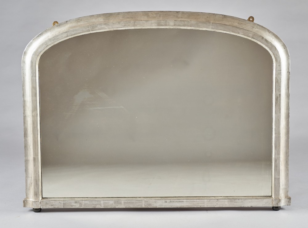  19th Century English Silvered Overmantle Mirror
