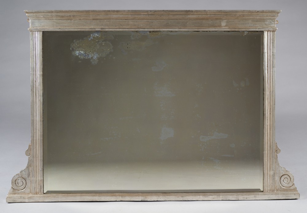 Late 19th Century English Silvered Overmantle Mirror