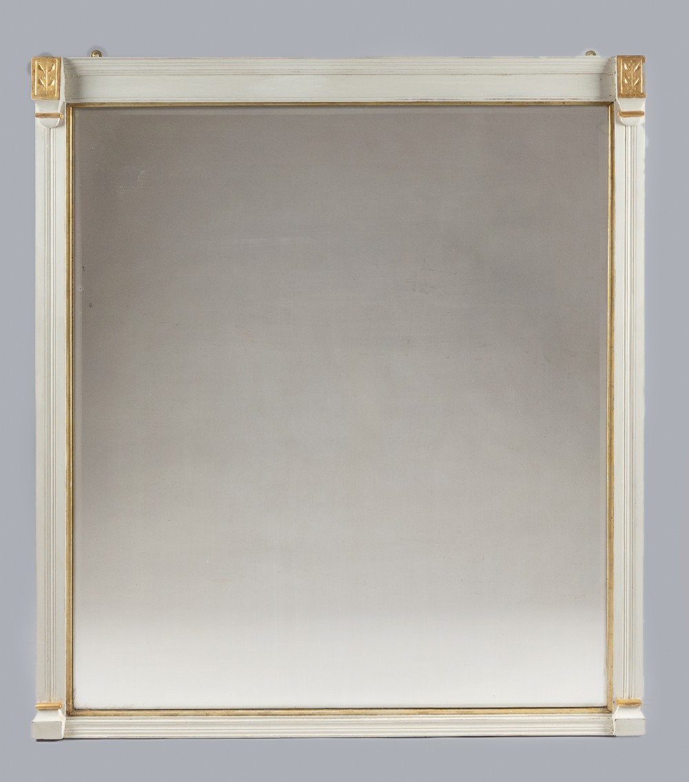 19th Century French Painted And Parcel-Gilt Overmantle Mirror