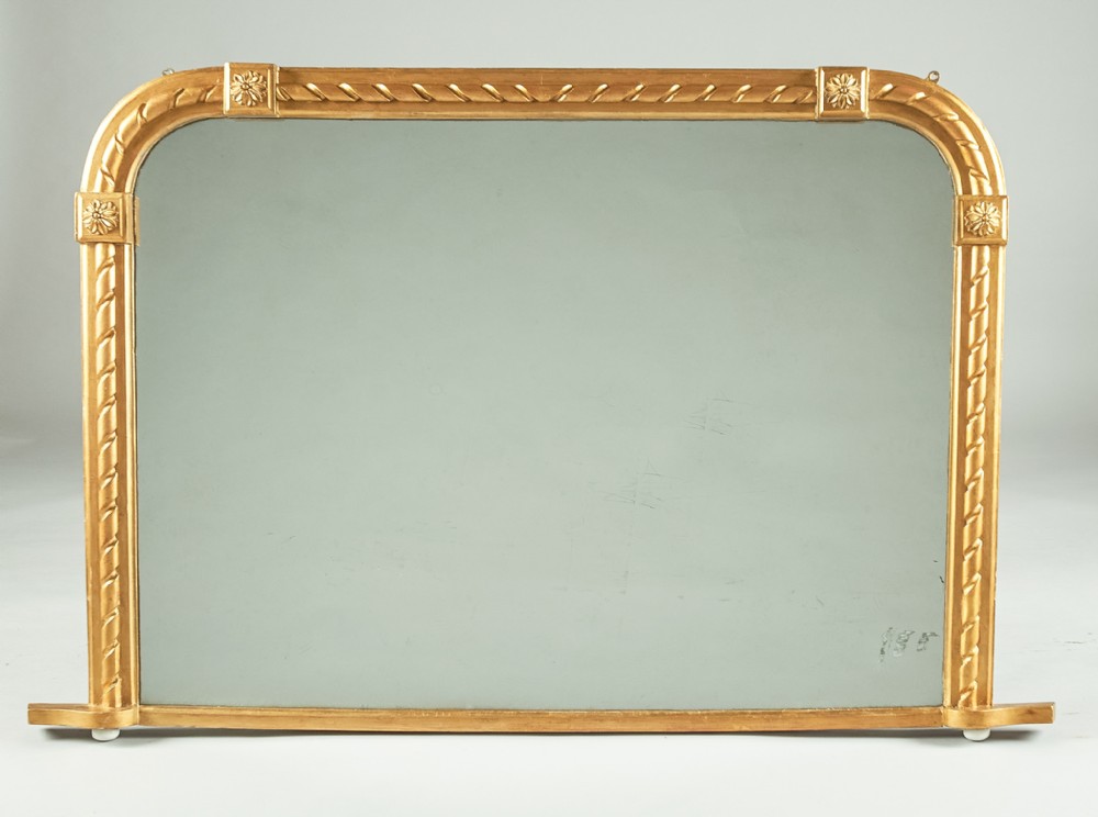 Late 19th Century English Victorian Gilt Overmantle Mirror